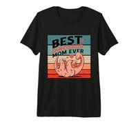 Dinosaurio mamá bebé Amor afecto corazón crianza mamá Dino Camiseta Premium