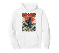 Dinosaurio Monstruo Onda Japonés Vintage Estilo Sudadera con Capucha