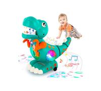 Dinosaurio musical de juguete para bebés con música y luces para niños pequeños de 12 a 24 meses, juguete interactivo de aprendizaje.