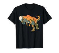 Dinosaurio Pachycephalosaurus Realista Arte prehistórico Camiseta gráfica económica, Hombre, Negro, L