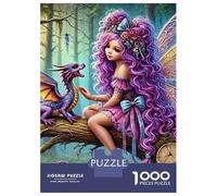 Dinosaurio Paquete De 1000 Piezas Hadas con Dino Papel Ecológico Personas Que Aman Entrenamiento Cerebral Portátil Fácil Almacenar Rompecabezas 52x38cm/1000pcs