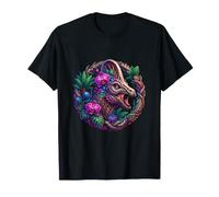 Dinosaurio Parasaurolophus con orquídeas y fósiles Camiseta