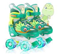 Dinosaurio Patines Ajustables para Niños y Niñas - 4 Ruedas Quad con Luces para Principiantes - Regalo de Cumpleaños
