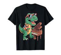 Dinosaurio Piano Músico Músico T Rex Gráfico Camiseta