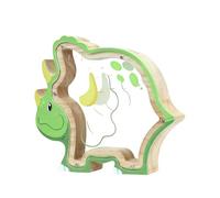 Dinosaurio Piggy Bank - 7.48in Wooden Coin Bank | Transparente Unbreakable Money Saving Box for Kids Boys Girls Desk Room Decoración Gift