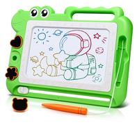 Dinosaurio Pizarra Magnética Infantil Juguetes 3 4 5 Años, Pizarra Magica Colorido Juegos Educativos Regalos para Niñas y Niños 3-5 Años, Viaje Juguetes con 4 áreas Color 3 Sellos 1 Bolígrafo, Verde