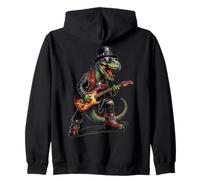 Dinosaurio Punk épico, Guitarra gótica Rockstar Dino Rock'n Roll Sudadera con Capucha