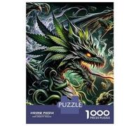 Dinosaurio Puzzle De 1000 Trozos Dino de la Selva Oscura Papel Grueso Apasionados De Los Fácil Limpiar Ocio En Casa Horas De Entretenimiento Garantizadas 52x38cm/1000pcs