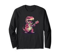 Dinosaurio que desliza la guitarra para un momento musical épico Manga Larga