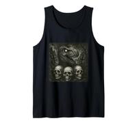 Dinosaurio Quiere un Halloween satánico con Terror gótico Camiseta sin Mangas