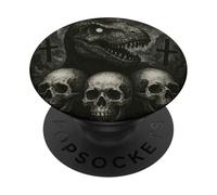 Dinosaurio Quiere un Halloween satánico con Terror gótico PopSockets PopGrip Adhesivo