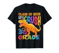 Dinosaurio Ready Crush de tercer grado para el primer regreso a la escuela niño niño Camiseta