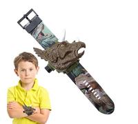 Dinosaurio Reloj Linterna Proyector Juguete,Dinosaurio Proyector Linterna Juguete con 24 Patrones - Reloj Electrónico Infantil para Niños, Niños Pequeños, Triceratops verdes, Siehe