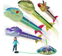 Dinosaurio Rocket Launcher for Kids - Launch Up to 100 Ft, 4 Dinosaurio Rockets, Outdoor Outside Toys for Kids, Dinosaurio Toys, Birthday Toys for 3 4 5 6 7 Year Old Boys Girls