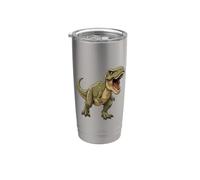 Dinosaurio rugido T Rex Jurásico Dino Amante Niños Hombres Mujeres Vaso térmico de acero inoxidable de doble pared