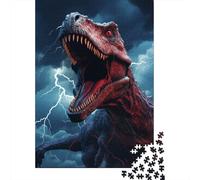 Dinosaurio Salvaje Puzzle de 1000 Piezas Juego de Puzzle 1000 Piezas Papel para Adultos Tormenta Nocturna Puzzle para Toda la Familia Alivio Estrés Regalo 70x50cm/1000pcs
