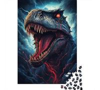 Dinosaurio Salvaje Tormenta Nocturna Puzzle de 1000 Piezas Papel para Adultos Escena Relax Decoración Regalo Familiar Enfoque 70x50cm/1000pcs