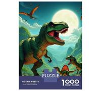 Dinosaurio Set De 1000 Piezas Papel Reciclado Dino de la Selva Moon Puzzle Familiar Aficionados A Los Rompecabezas Atractivo Ocio En Casa Fácil Almacenar 52x38cm/1000pcs