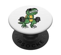 Dinosaurio T-Rex Brazos Cortos Divertido Halterofilia Dino T Rex PopSockets PopGrip Adhesivo