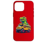 Dinosaurio T-Rex En Monster Truck School Bus Driver Gráfico Carcasa para iPhone 16 Pro MAX