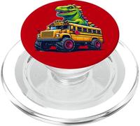 Dinosaurio T-Rex En Monster Truck School Bus Driver Gráfico PopSockets PopGrip para MagSafe