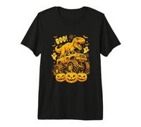 Dinosaurio T Rex Montando Monster Truck Boo Halloween Camiseta Premium
