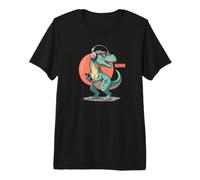 Dinosaurio T-Rex Novedad Rawr & Roll Music Divertido Dinosaurio Camiseta Premium