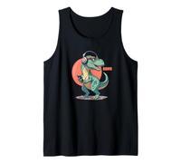 Dinosaurio T-Rex Novedad Rawr & Roll Music Divertido Dinosaurio Camiseta sin Mangas