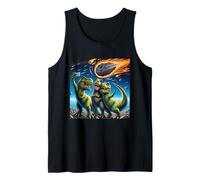 Dinosaurio T Rex Selfie en Medio del Momento de extinción de meteoritos Que Caen Camiseta sin Mangas