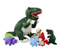 Dinosaurio T-Rex verde grande de peluche, hecho a mano por JDS Toy Store, con 6 cr as de dinosaurio en su interior, para ni os y amantes de los d