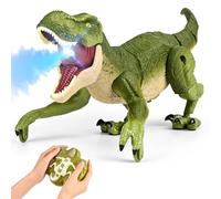 Dinosaurio Teledirigido con Movimiento,Dinosaurio teledirigido Juguetes Infantiles,Juguetes Dinosaurios Teledirigido con Funcione de Rociar/Rugido,Regalos Navidad Cumpleaños Niños 3-13 Años (Verde)