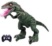 Dinosaurio teledirigido Mega Gigante cm 70 con Efecto Humo de la Boca Luz LED Sonidos Reales RC Dinosaur Velociraptor teledirigido Camina y Rugige Realista Dinosaurio Eléctrico Gigante Juguete