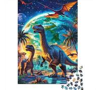 Dinosaurio Tierra Prehistórica Puzzle de 1000 Piezas para Adultos Cielo Nocturno Puzzle para Toda la Familia Relax Hogar 52x38cm/1000pcs