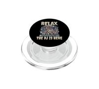 Dinosaurio Tiranosaurio T-Rex Relax The DJ Is Here PopSockets PopGrip para MagSafe