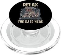 Dinosaurio Tiranosaurio T-Rex Relax The DJ Is Here PopSockets PopGrip para MagSafe