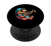 Dinosaurio Toca La Trompeta Con Estilo PopSockets PopGrip Adhesivo
