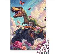 Dinosaurio Vehículo Todoterreno Puzzle de 1000 Piezas Puzzle para Adultos Papel Nubes y Mariposas Juego de Puzzle 1000 Piezas Relajante Decorativo Regalo 70x50cm/1000pcs