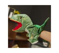 (Dinosaurio verde) Marioneta de mano de belleza Dinosaurio Arcoíris Alpaca Peluche Muñeca de cuento para niños
