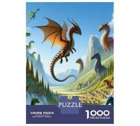 Dinosaurioio Paquete De 1000 Piezas Dragón en el Valle Papel Ecológico Personas Que Aman Entrenamiento Cerebral Actividad Vinculación Familiar Ocio Casa 38x26cm/1000pcs