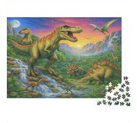 Dinosaurios Arte Puzzle 1000 Piezas De Cartón Grueso Caza Dinosaurio Puzzle Anti Estrés Adultos para Juegos De Mesa para Adultos como Regalo Original 38x26cm/1000pcs