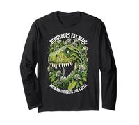 Dinosaurios comen Hombre Mujer hereda la Tierra T-Rex Feminista Manga Larga