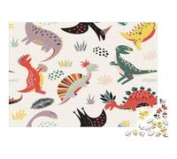 Dinosaurios de Colores Puzzle de 1000 Piezas Papel para Adultos Estilo Jurásico Juego de Puzzle 1000 Piezas Familia Regalo 52x38cm/1000pcs