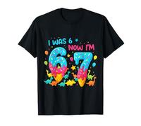 Dinosaurios de cumpleaños de 7 años 6 Now I'm 7 67 Funny for Kids Camiseta