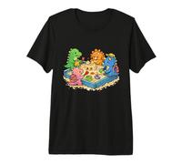 Dinosaurios Divertidos Construyendo Un Castillo De Arena Camiseta Premium