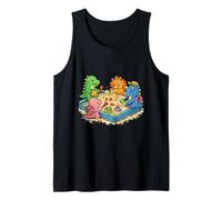 Dinosaurios Divertidos Construyendo Un Castillo De Arena Camiseta sin Mangas