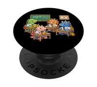 Dinosaurios Divertidos En El Aula PopSockets PopGrip Adhesivo