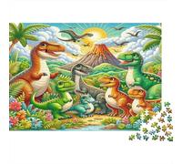 Dinosaurios en la Jungla Puzzles 1000 Piezas Papel Reciclado para Adultos Puzzle para Adultos Juego Educativo con desafío Excelente Idea de Regalo para la relajación 38x26cm/1000pcs