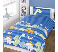 Dinosaurios Individual Tapa y Funda de Almohada Nórdicas Niños Cama Nuevo Azul