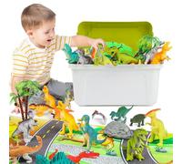 Dinosaurios Juguetes Niños 3 Años, Figuras de Dinosaurio Realistas, Grandes Dinosaurios Figuras con Alfombra de Juegos y Caja de Almacenaje, Regalos Educativos para Niños y Niñas de 3 4 5 Años
