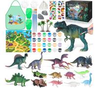 Dinosaurios Juguetes Pintura Kit para Niños, Dinosaurios Juguetes regalos de Creativo, DIY juguetes de dibujo con Coche de Juguete de Dinosaurio, Creativo Juego niños 3 4 5 6 7 8 9 10Años
